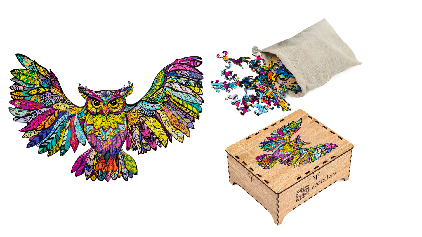 Rompecabezas de madera Woodvio™ Búho (32 x 49 cm)