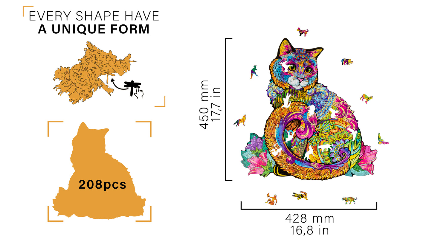 Rompecabezas de madera Woodvio™ Cat (45 x 43 cm)